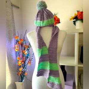 2 Kids scarf  and hat crochet for winter